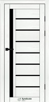 Міжкімнатні двері Syndicate  SD-101  Біла структура чорне скло
